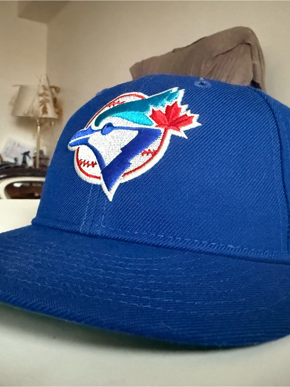 New Era Blue Toronto Blue Jays Fitted Cap with Red Maple Leaf Accent